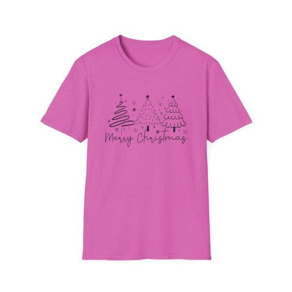 Merry Christmas Unisex Softstyle T-Shirt - Festive Holiday Tee with Christmas Trees - Image 62