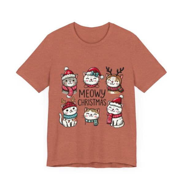 Meowy Christmas Cat Tee - Unisex Short Sleeve Tee for Animal Lovers - Image 35