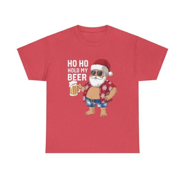 Funny Santa Beer Unisex Heavy Cotton Tee - Holiday Humor T-Shirt - Image 5