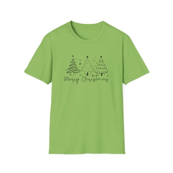 Merry Christmas Unisex Softstyle T-Shirt - Festive Holiday Tee with Christmas Trees - Image 9