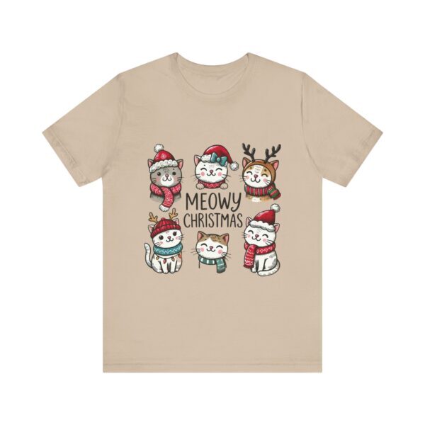 Meowy Christmas Cat Tee - Unisex Short Sleeve Tee for Animal Lovers - Image 45