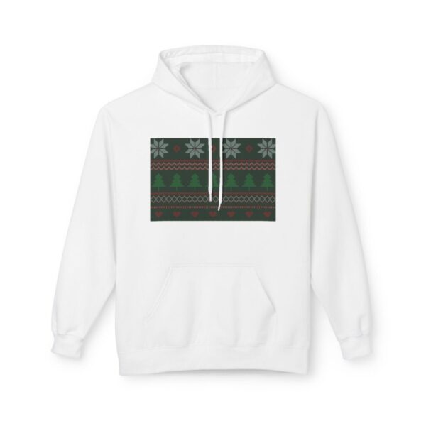 Festive Winter Fleece Hoodie with Holiday Patterns