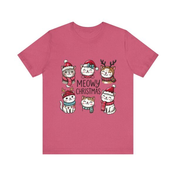 Meowy Christmas Cat Tee - Unisex Short Sleeve Tee for Animal Lovers - Image 21