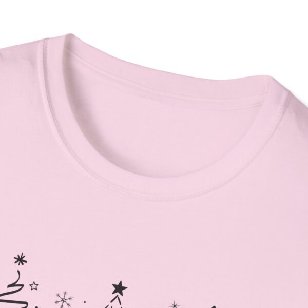 Merry Christmas Unisex Softstyle T-Shirt - Festive Holiday Tee with Christmas Trees - Image 3