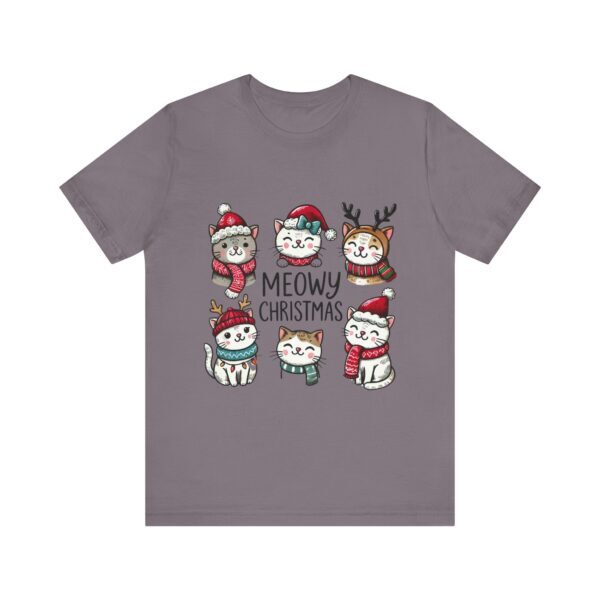 Meowy Christmas Cat Tee - Unisex Short Sleeve Tee for Animal Lovers - Image 37