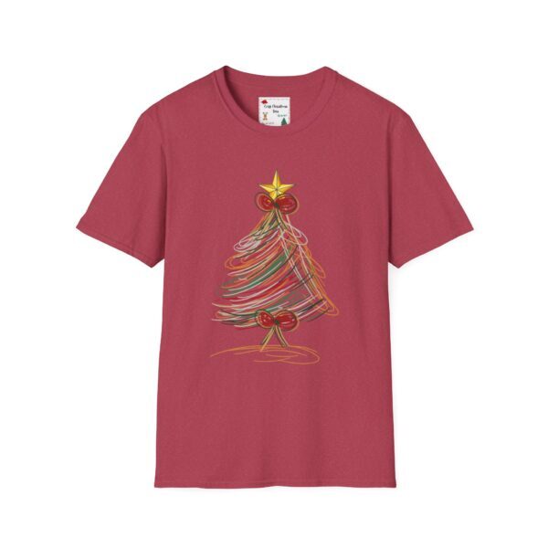 Festive Christmas Tree Unisex T-Shirt - Softstyle Holiday Tee - Image 5