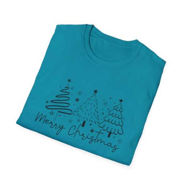 Merry Christmas Unisex Softstyle T-Shirt - Festive Holiday Tee with Christmas Trees - Image 8