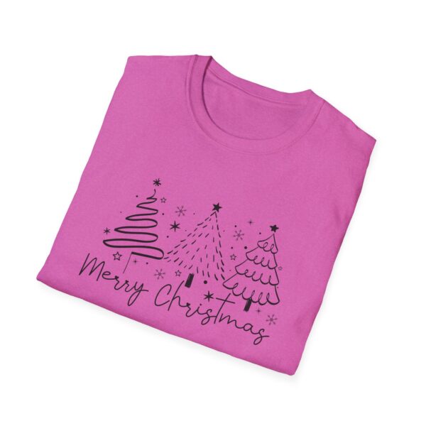 Merry Christmas Unisex Softstyle T-Shirt - Festive Holiday Tee with Christmas Trees - Image 65