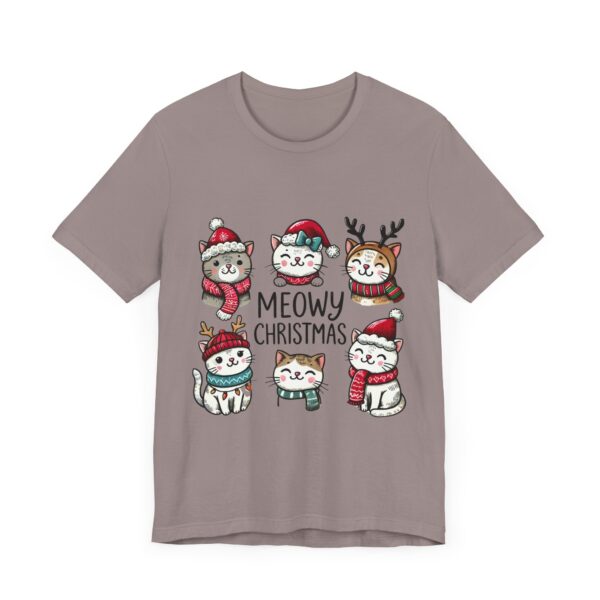 Meowy Christmas Cat Tee - Unisex Short Sleeve Tee for Animal Lovers - Image 3