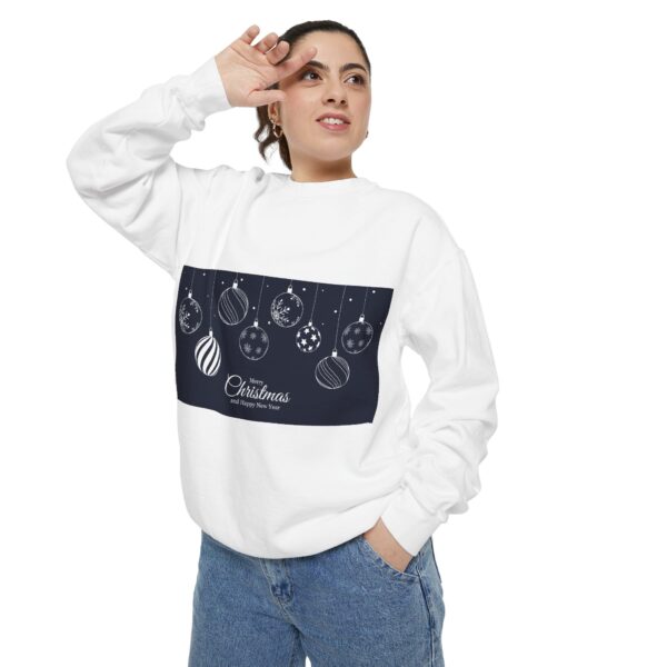 Festive Christmas Sweatshirt with Holiday Ornaments Design - Image 9