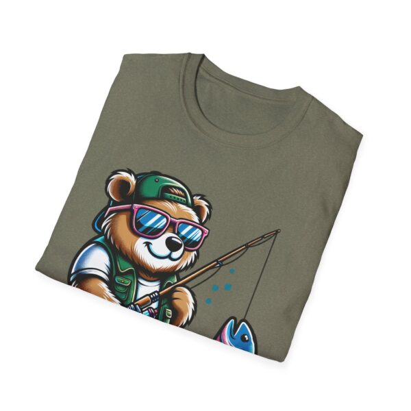Fishing Buddy Panda Graphic T-Shirt - Unisex Softstyle Tee for Fishing Enthusiasts - Image 4