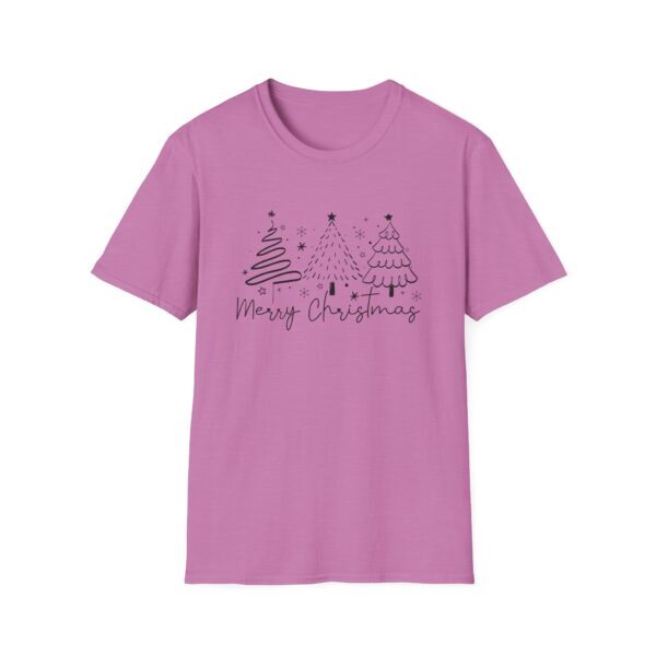 Merry Christmas Unisex Softstyle T-Shirt - Festive Holiday Tee with Christmas Trees - Image 17