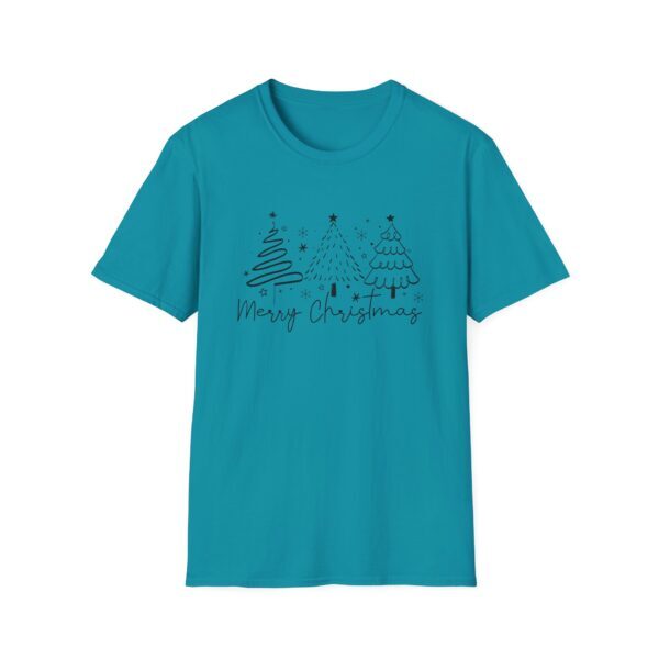 Merry Christmas Unisex Softstyle T-Shirt - Festive Holiday Tee with Christmas Trees - Image 5