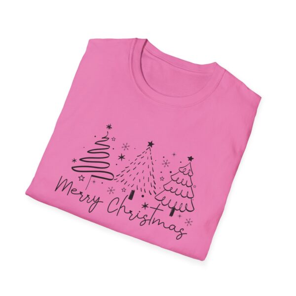 Merry Christmas Unisex Softstyle T-Shirt - Festive Holiday Tee with Christmas Trees - Image 45