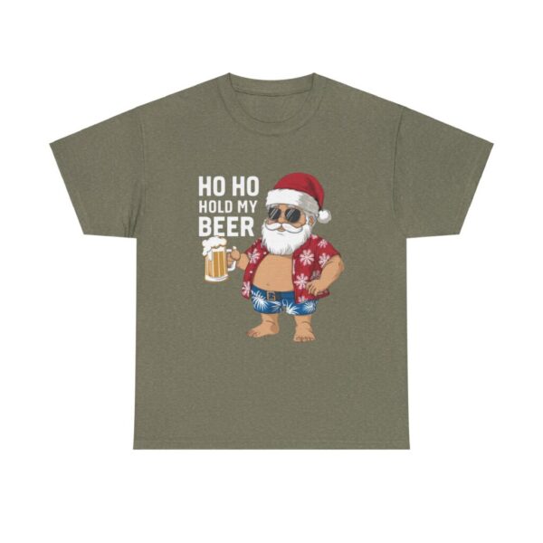 Funny Santa Beer Unisex Heavy Cotton Tee - Holiday Humor T-Shirt